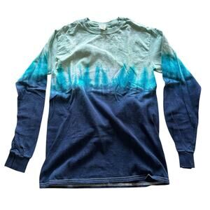 Mens Shirt Size Small Handmade Tie Dye Aqua Blue Long Sleeve Gift Brand New NWT